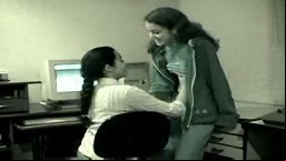 Indian lesbians in action in office while boss is away