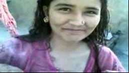 Pakistani Babe boob pussy show in Village